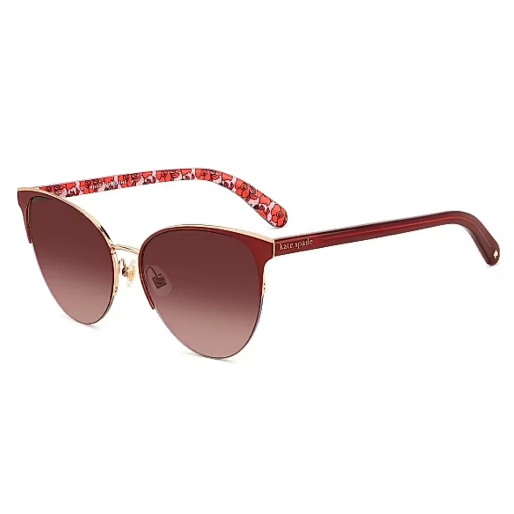 Kate Spade Izara Women's Rose Gradient Cat-Eye Sunglasses Floral Inside Bows NIC